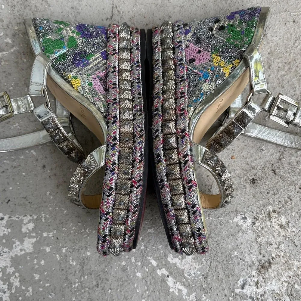 Christian Louboutin Pira Ryad 110 silver sequin platforms